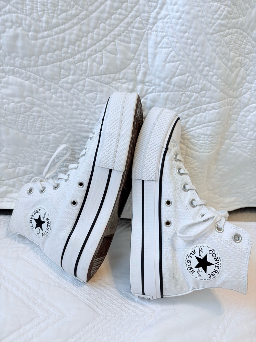 Converse Women's White Chuck Taylor All-Star Platform Lift High Top - Picture 8 of 12